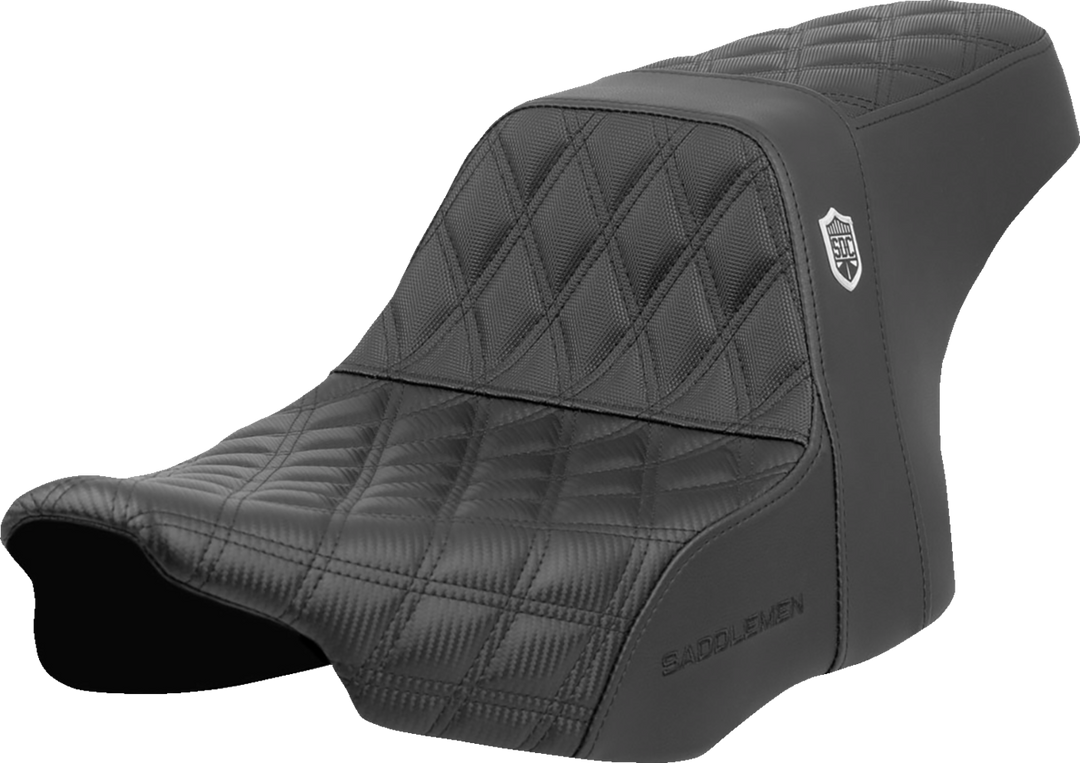 SADDLEMEN Pro Series SDC Performance Seat - Lattice Stitch - Gripper - w/o Backrest - FLH/FLT '23-'24 - SC82307D0