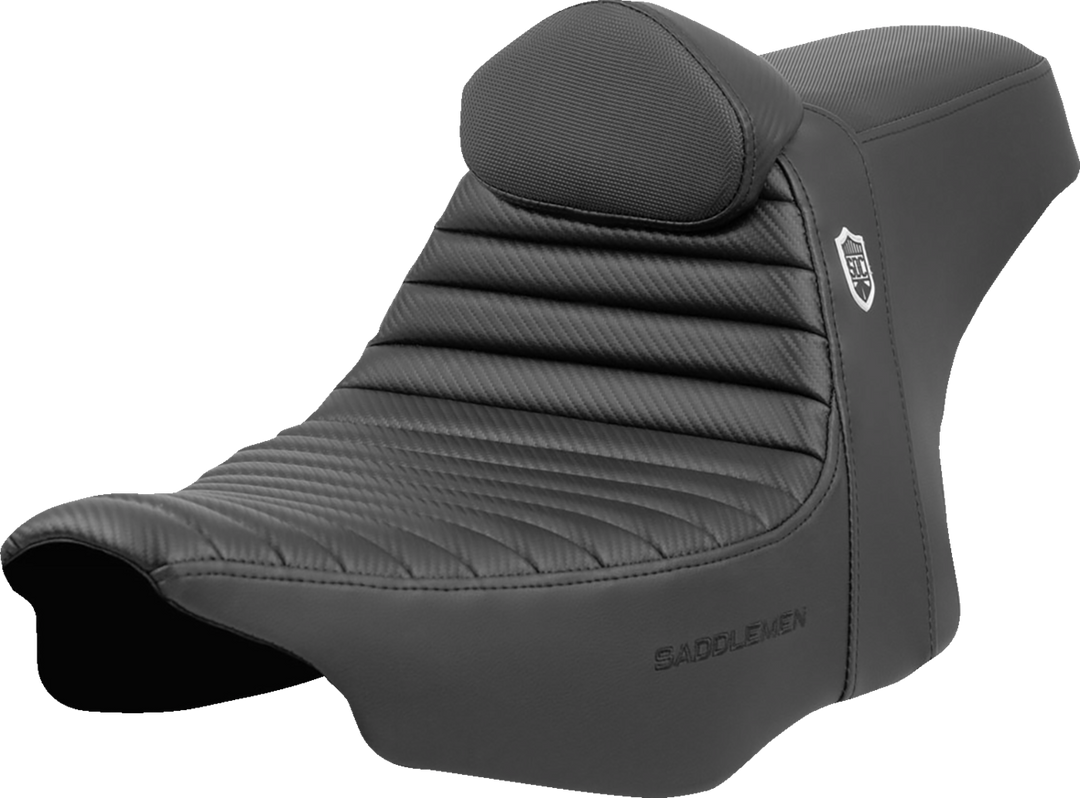 SADDLEMEN Pro Series SDC Performance Seat - Tuck-n-Roll - w/ Backrest - FLH/FLT '23-'24 - SC82307TB