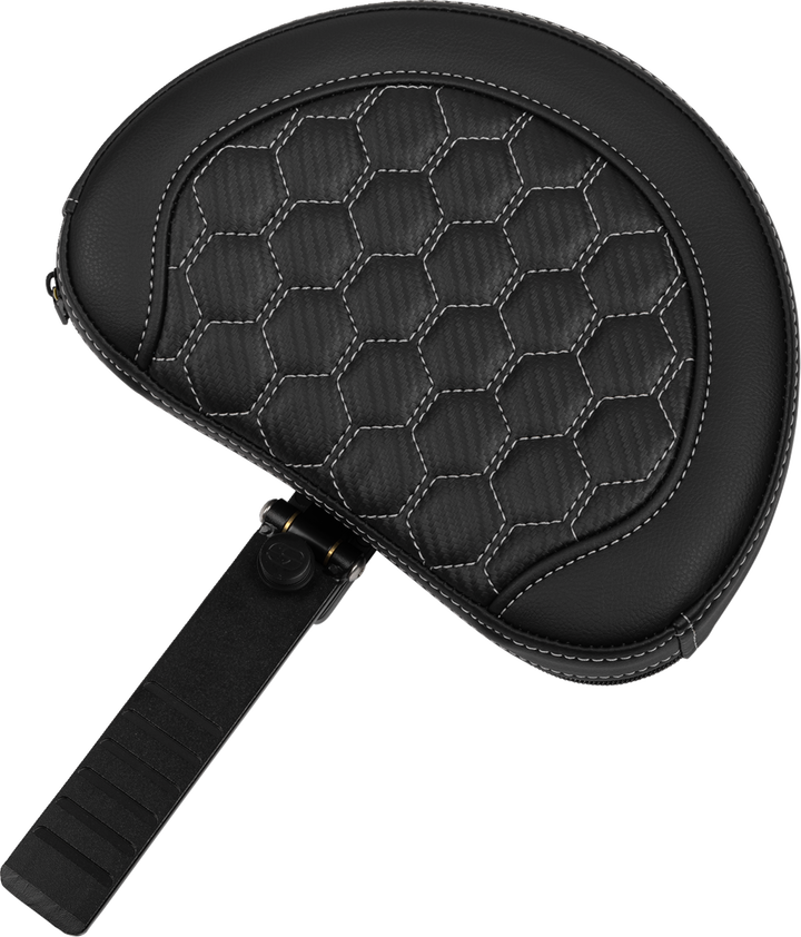 SADDLEMEN Roadsofa Extended Reach Seat - with Backrest - Honeycomb - Silver Stitch - FLTR/FLHX '23-'24 - 823-07-190B5