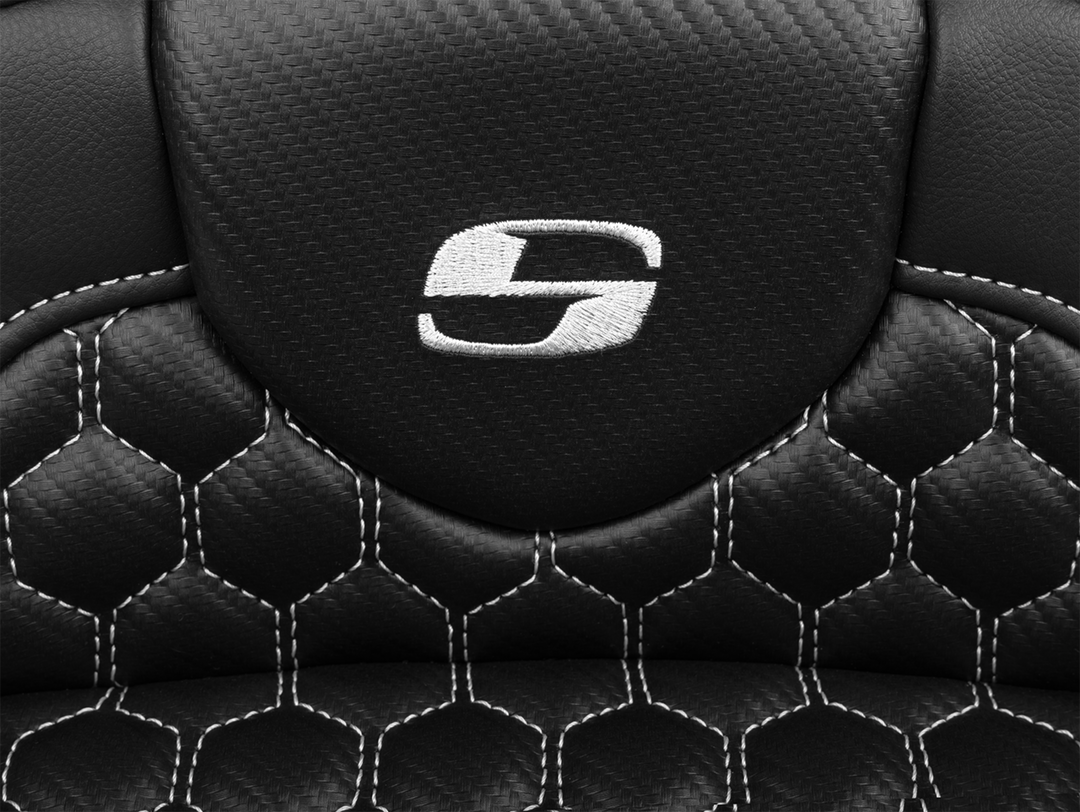 SADDLEMEN Roadsofa Extended Reach Seat - with Backrest - Honeycomb - Silver Stitch - FLTR/FLHX '23-'24 - 823-07-190B5