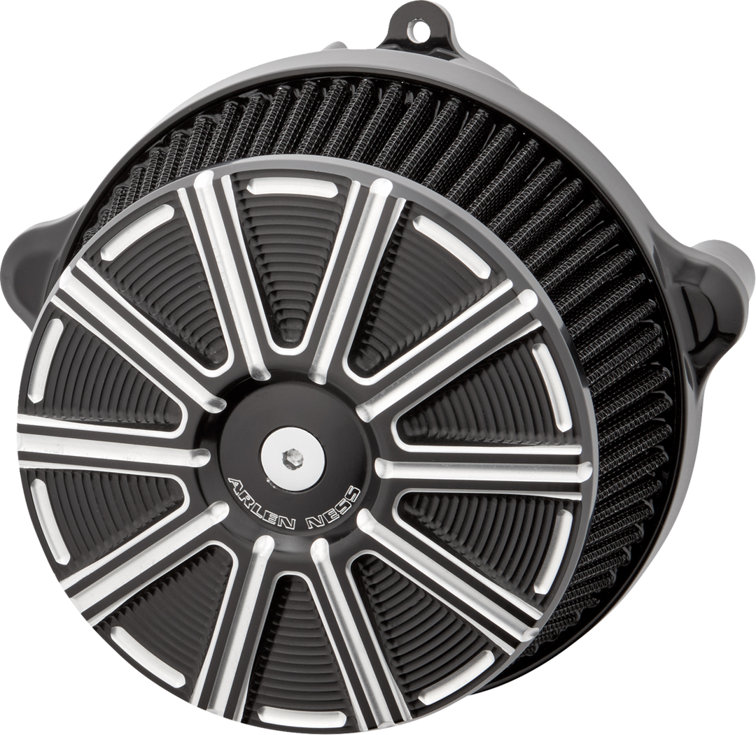 ARLEN NESS Big Sucker™ Stage 1 Air Cleaner Kit with Cover - 10 Gauge - Black with Machined Accents 600-307