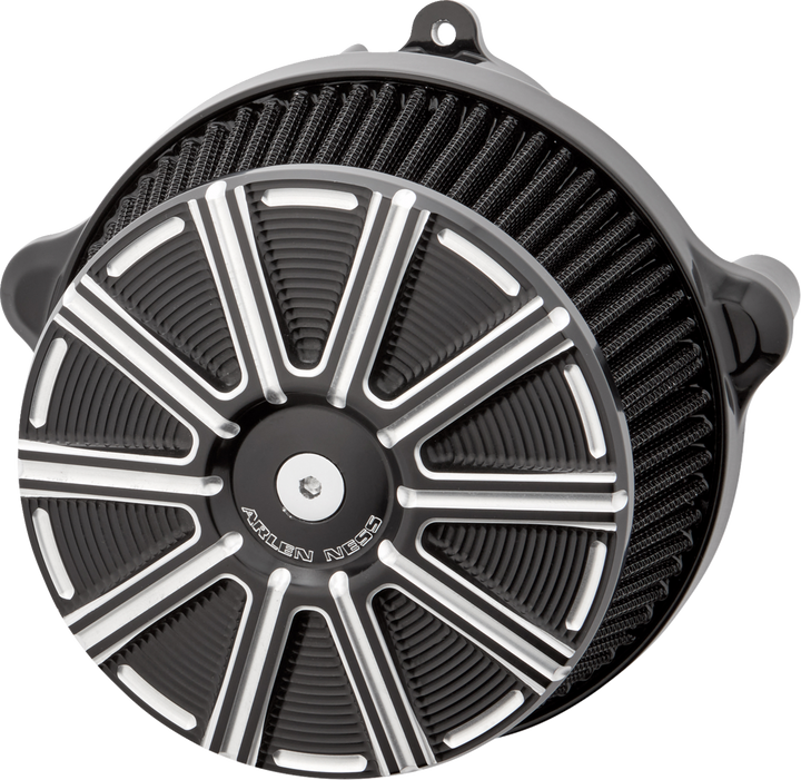 ARLEN NESS Big Sucker™ Stage 1 Air Cleaner Kit with Cover - 10 Gauge - Black with Machined Accents 600-307