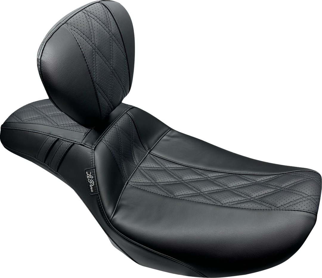 LE PERA Outcast Daddy Long Legs Seat - w/ Backrest - GT2 Inlay - FLH/FLT '23-'25 LV-987DLBRGT2