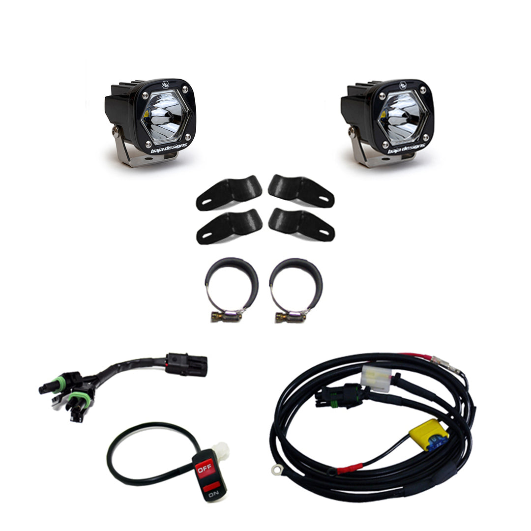 Baja Designs DOT LP6 LED Headlight Kit 2014-2023 Harley Davidson Street Glide (White) Baja DesignsS1 Universal Moto Kit Spot Baja Designs