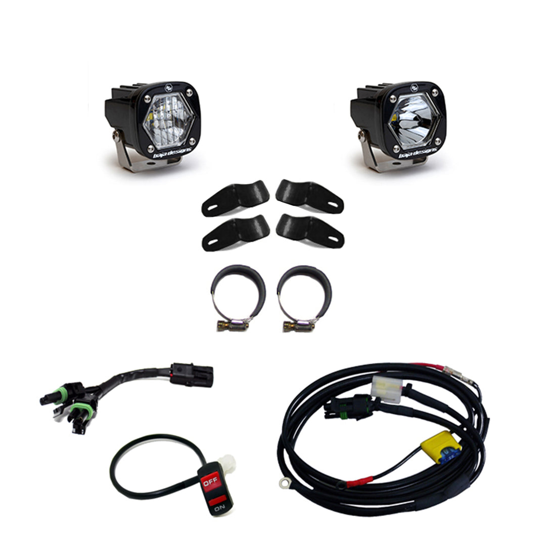 Baja Designs DOT LP6 LED Headlight Kit 2014-2023 Harley Davidson Street Glide (White) Baja DesignsS1 Universal Moto Kit Driving/Combo Baja Desgins