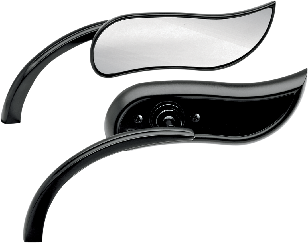 ARLEN NESS Mirror - Micro - Upswept - Side View - Cat Eye - Black - Right 13-405
