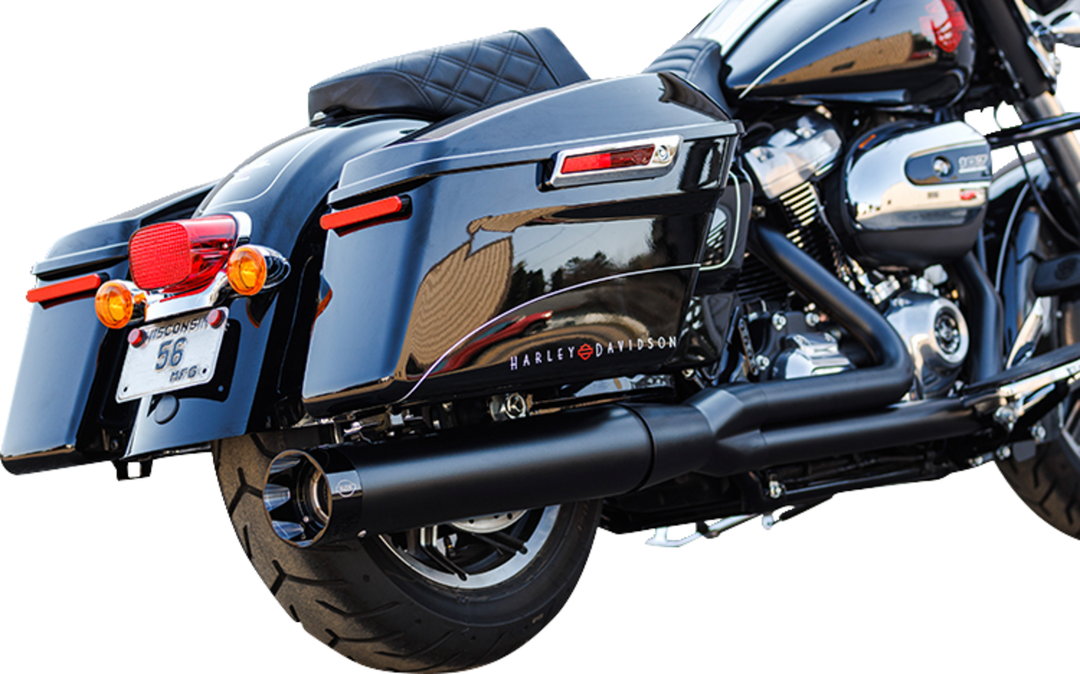 S&S CYCLE 2-into-1 Sidewinder Exhaust System - 50-State - Black - M8 Touring 550-0759
