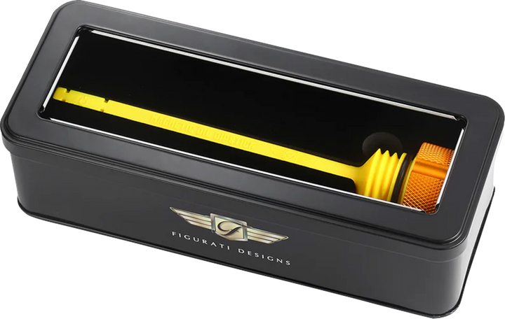 FIGURATI DESIGNS Performance Magnetic Oil Dipstick - Knurled - Gold - M8 Touring/Trike FDP01-M8KN-G