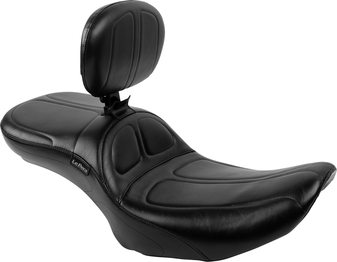 LE PERA Maverick Daddy Long Legs Seat - With Backrest - Black - FLH/FLT '23-'25 LV-957DLBR