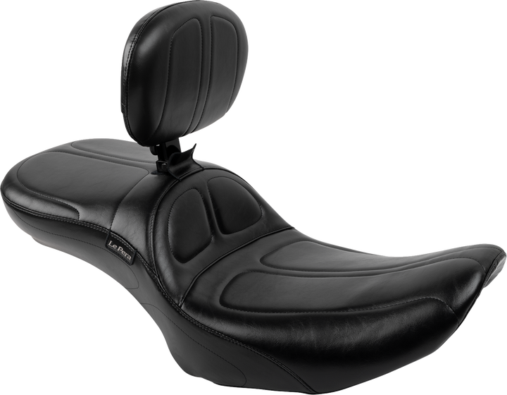 LE PERA Maverick Daddy Long Legs Seat - With Backrest - Black - FLH/FLT '23-'25 LV-957DLBR