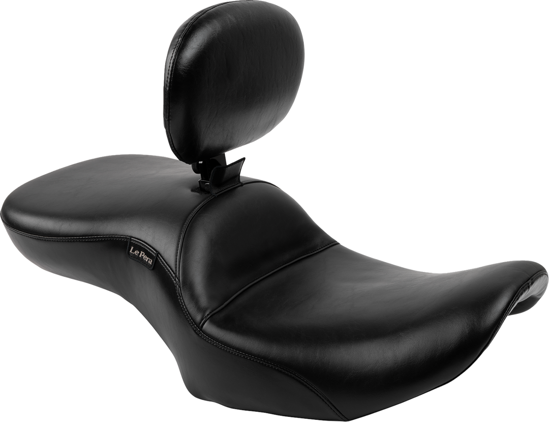 LE PERA Maverick Seat - with Backrest - Smooth - Black - FLH/FLT '23-'25 LV-957BRS