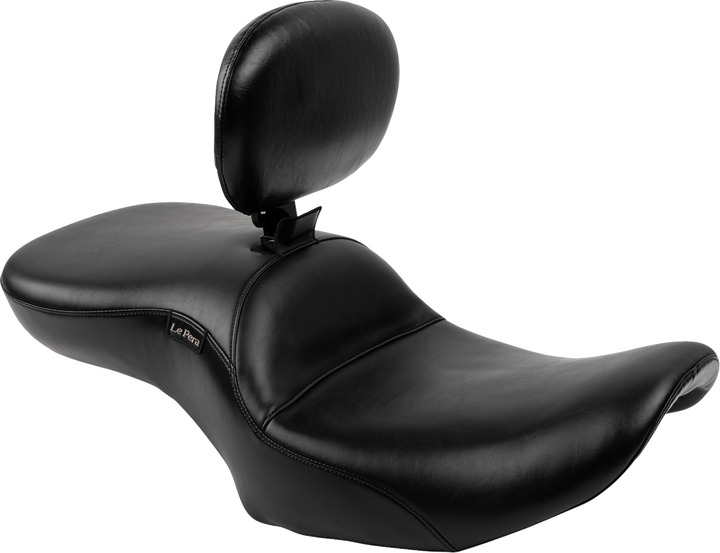 LE PERA Maverick Seat - with Backrest - Smooth - Black - FLH/FLT '23-'25 LV-957BRS