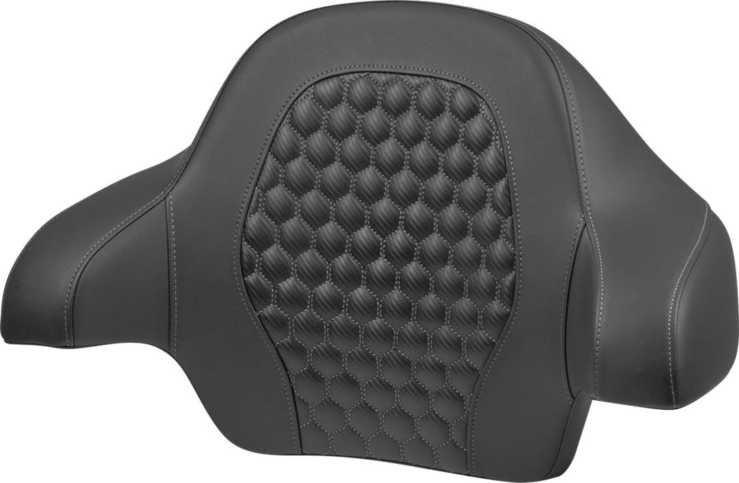 SADDLEMEN Tour Pack Backrest Pad - Honeycomb - Gray Stitching - FLH/FLT '14-'24 814-07-19002