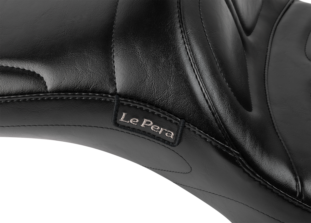 LE PERA Maverick Daddy Long Legs Seat - With Backrest - Black - FLH/FLT '23-'25 LV-957DLBR