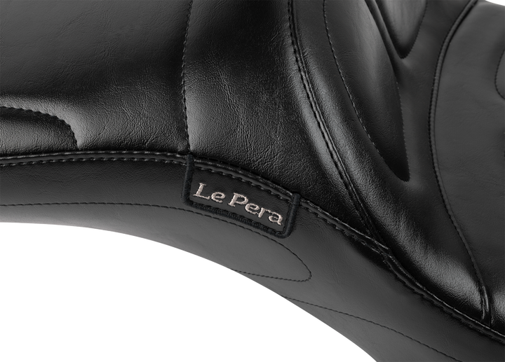 LE PERA Maverick Daddy Long Legs Seat - With Backrest - Black - FLH/FLT '23-'25 LV-957DLBR