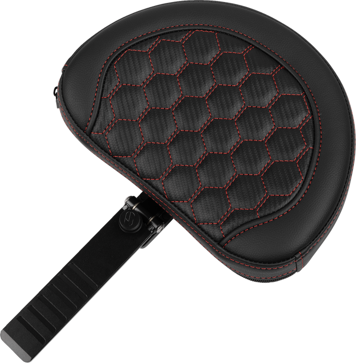 SADDLEMEN Roadsofa™ Extended Reach Seat - with Backrest - Honeycomb - Red Stitch - FLTR/FLHX '23-'24 823-07-190B4