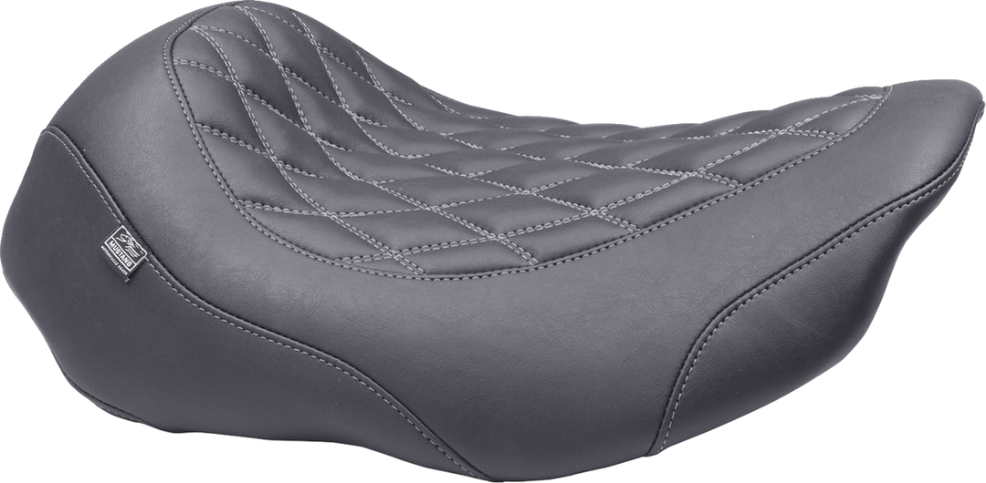 MUSTANG Wide Tripper Seat - Solo - Gun Metal Stitching - FLT/FLH '23-'25 - 88503GM