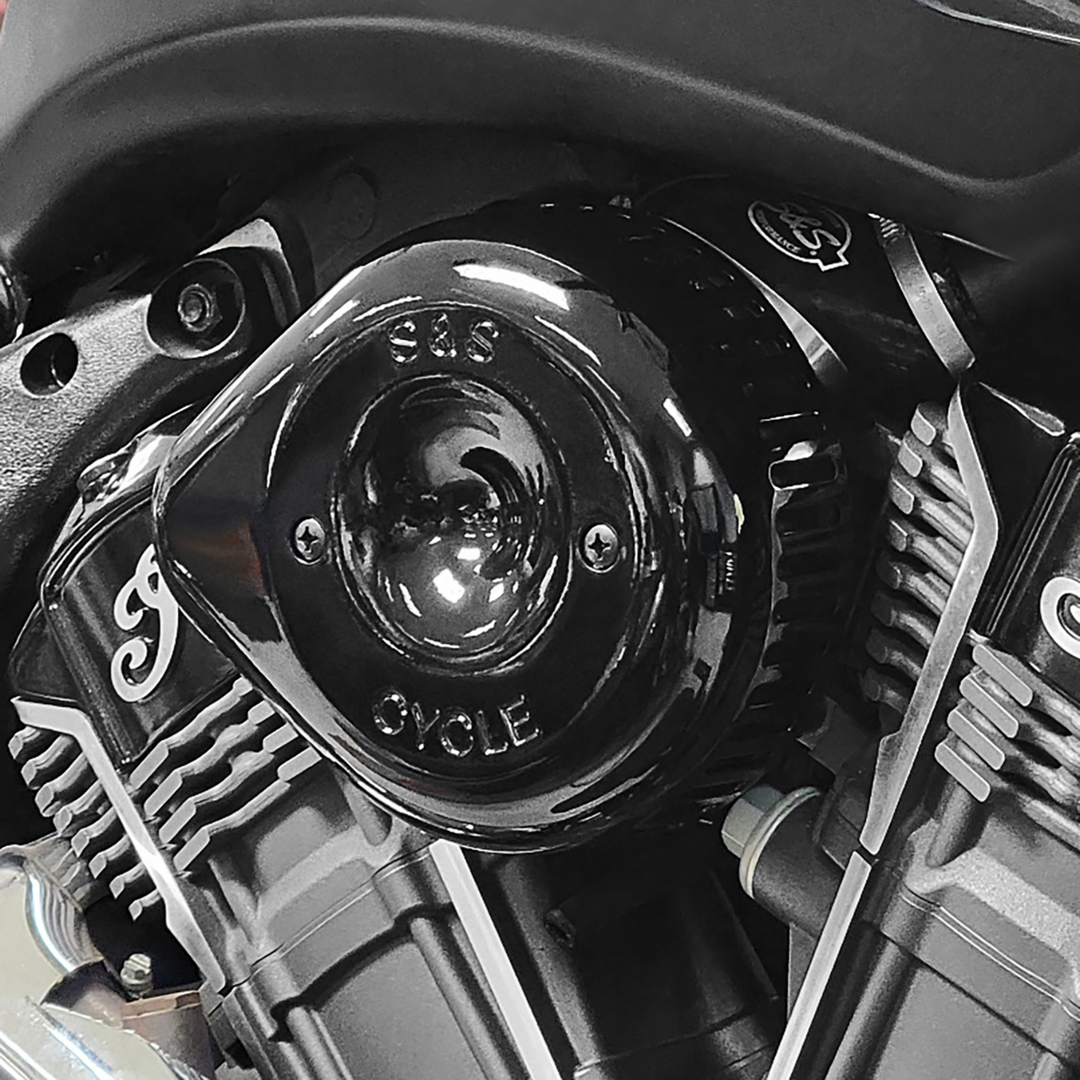S&S CYCLE Stealth Air Cleaner Kit with Cover - Black - Indian 170-0777