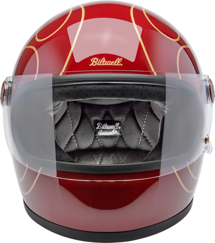 Biltwell Gringo S Helmet - Flames - Gloss Garnet Red