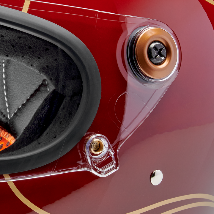 Biltwell Gringo S Helmet - Flames - Gloss Garnet Red
