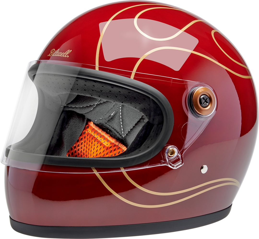 BILTWELL Gringo S Helmet - Flames - Gloss Garnet Red - XL 1003-594-505