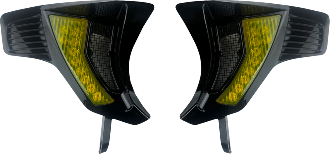 CUSTOM DYNAMICS Shark Demon® Turn Signal Vents - Yellow Lens SD-RG23-VTS-AB