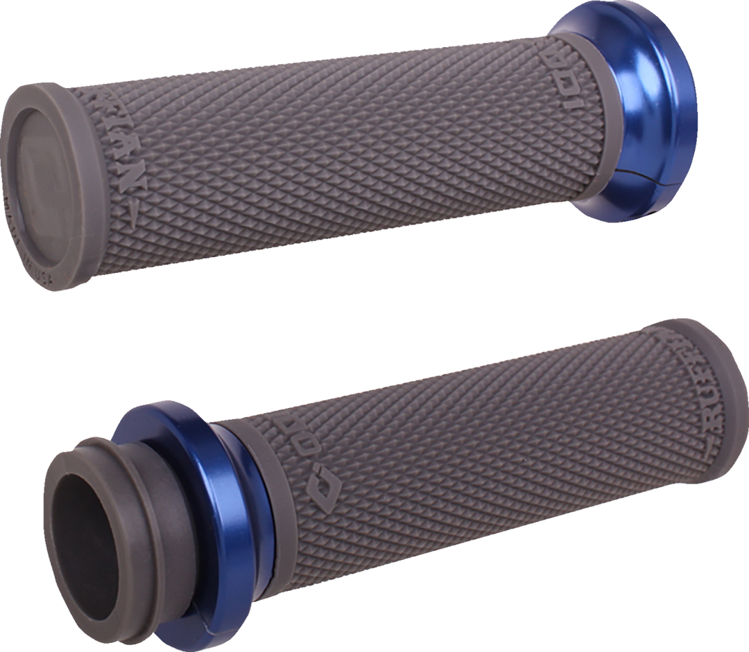 ODI Ruffian Lock-On Street Grips - TBW - Black/Anodized Blue V30HTWH-U