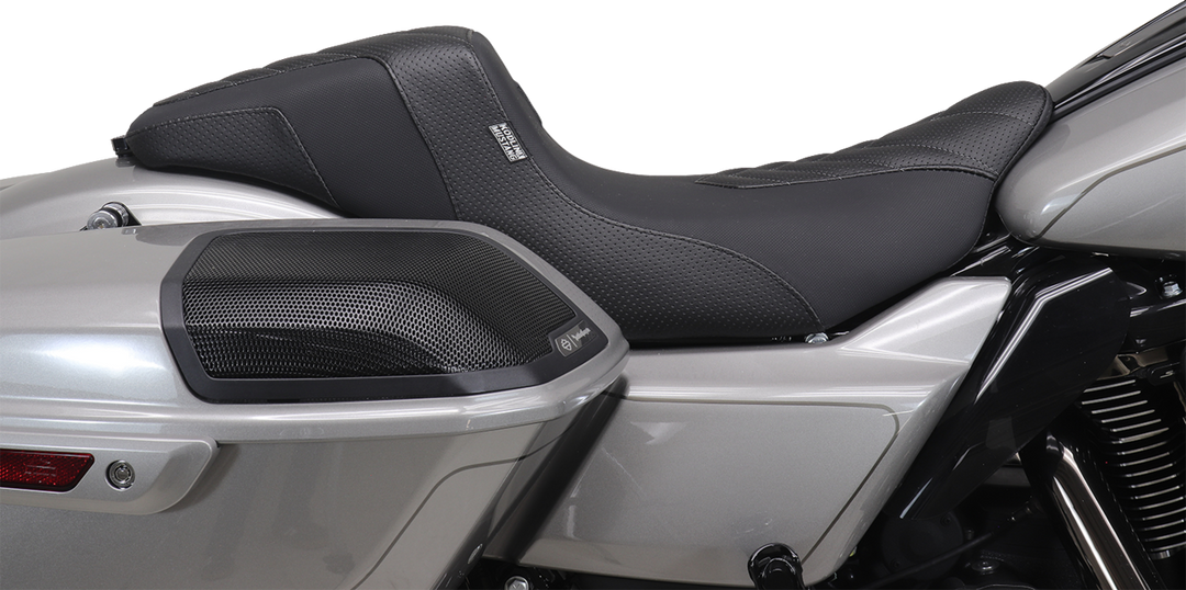 MUSTANG Kodlin Signature Series Squareback* Seat - Black w/ Gunmetal Stitch - FLH/FLT '23-'24 76324GM