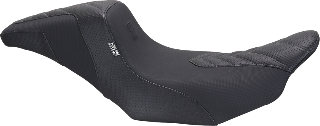 MUSTANG Kodlin Signature Series Squareback* Seat - Black w/ Gunmetal Stitch - FLH/FLT '23-'24 76324GM