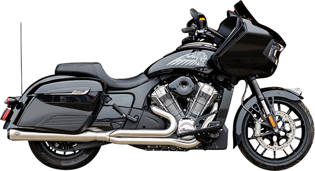 S&S CYCLE 2-into-1 Qualifier Exhaust System - Brushed Stainless Steel - 49 State - Indian with PowerPlus 550-1132
