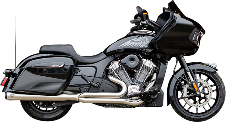 S&S CYCLE 2-into-1 Qualifier Exhaust System - Brushed Stainless Steel - 49 State - Indian with PowerPlus 550-1132