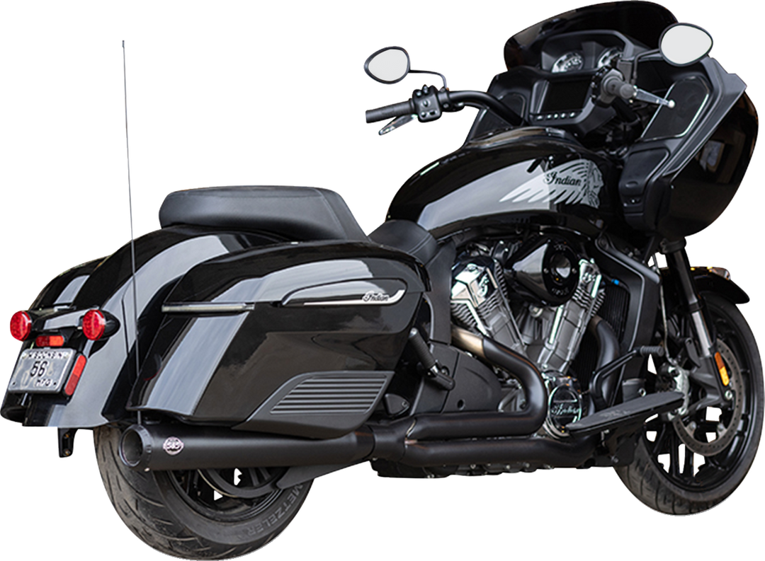 S&S CYCLE 2-into-1 Qualifier Exhaust System - Guardian Black - 49 State - Indian with PowerPlus 550-1133