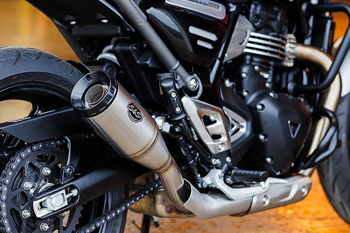 S&S CYCLE Grand National Slip-On Muffler - Stainless Steel - Speed 400 & Scrambler 400 550-1143