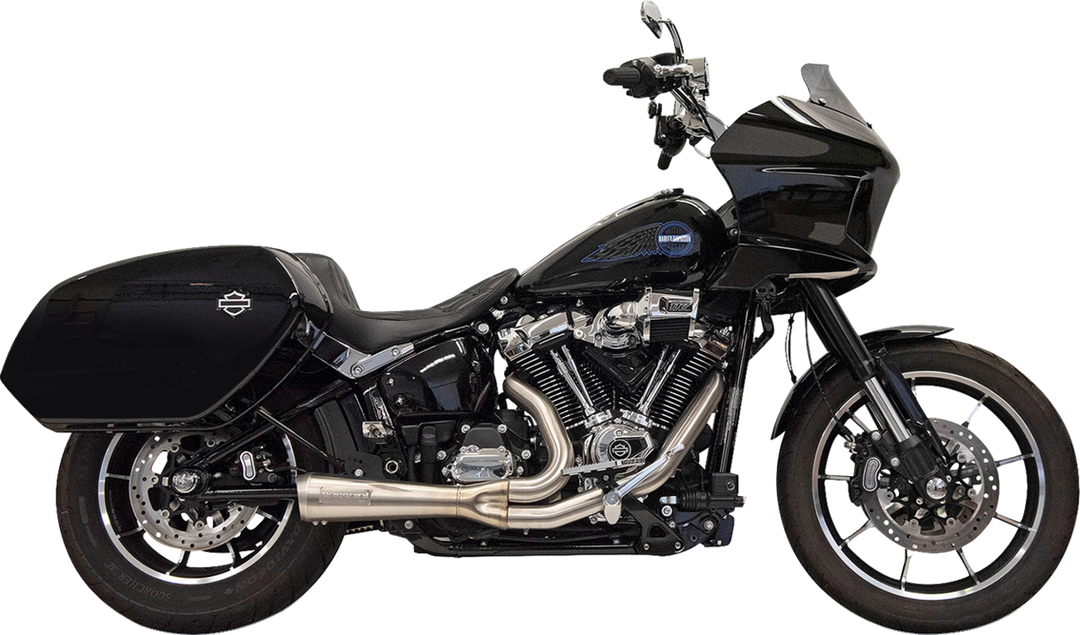 BASSANI XHAUST 2-into-1 Ripper Exhaust System with Megaphone Muffler - Short - Stainless - M8 Softail 1S79SS