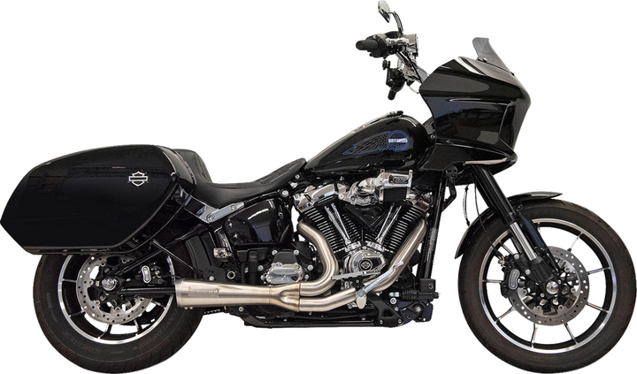 BASSANI XHAUST 2-into-1 Ripper Exhaust System with Megaphone Muffler - Short - Stainless - M8 Softail 1S79SS