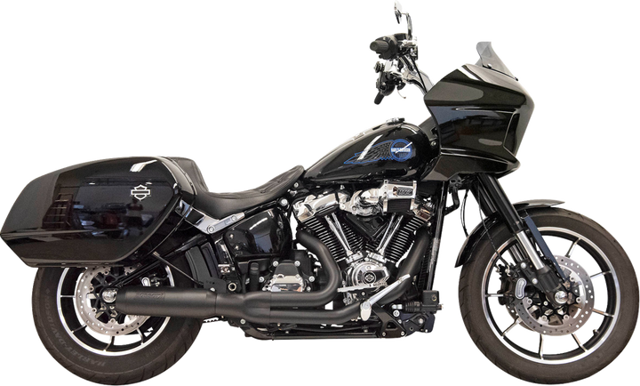 BASSANI XHAUST 2-into-1 Road Rage Exhaust System with Superbike Muffler - 4" - Black - Softail M8 1S78B