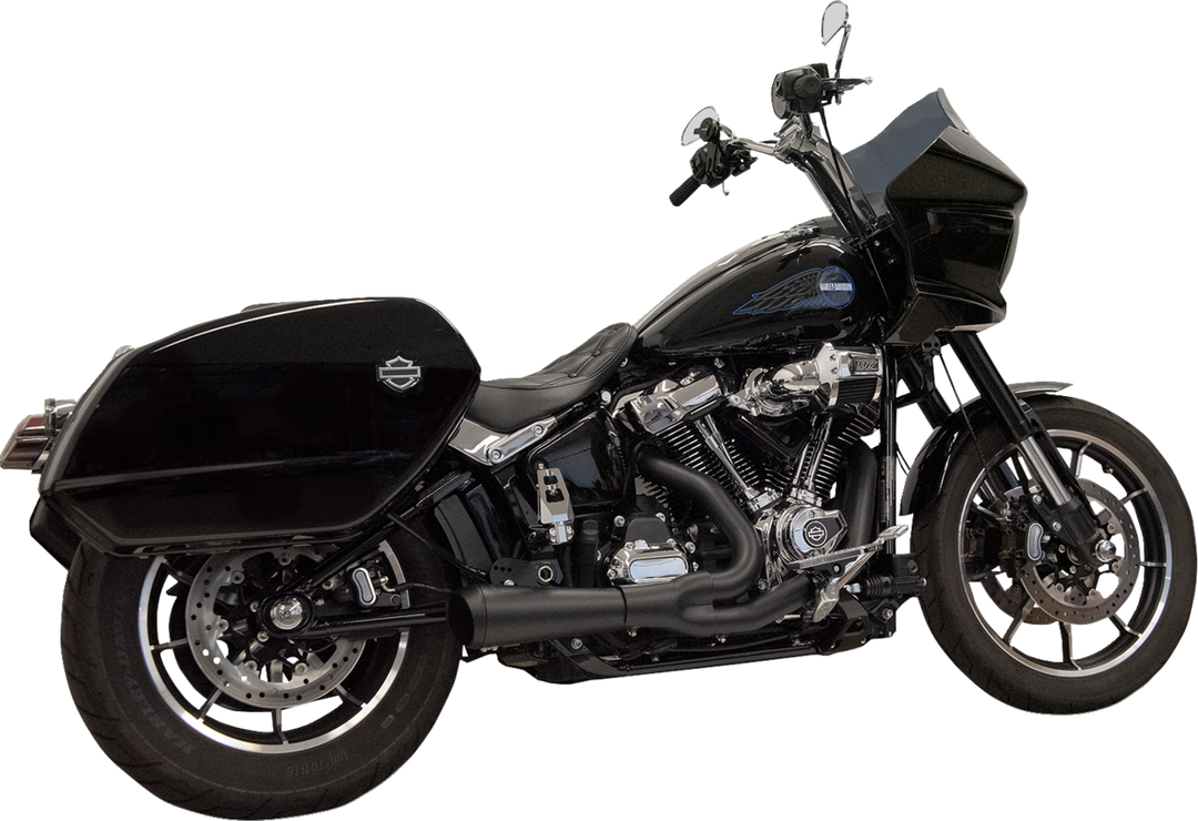 BASSANI XHAUST 2-into-1 Ripper Exhaust System with Megaphone Muffler - Short - Black - M8 Softail 1S79B