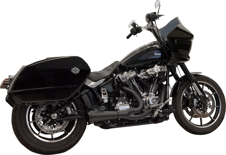 BASSANI XHAUST 2-into-1 Ripper Exhaust System with Megaphone Muffler - Short - Black - M8 Softail 1S79B