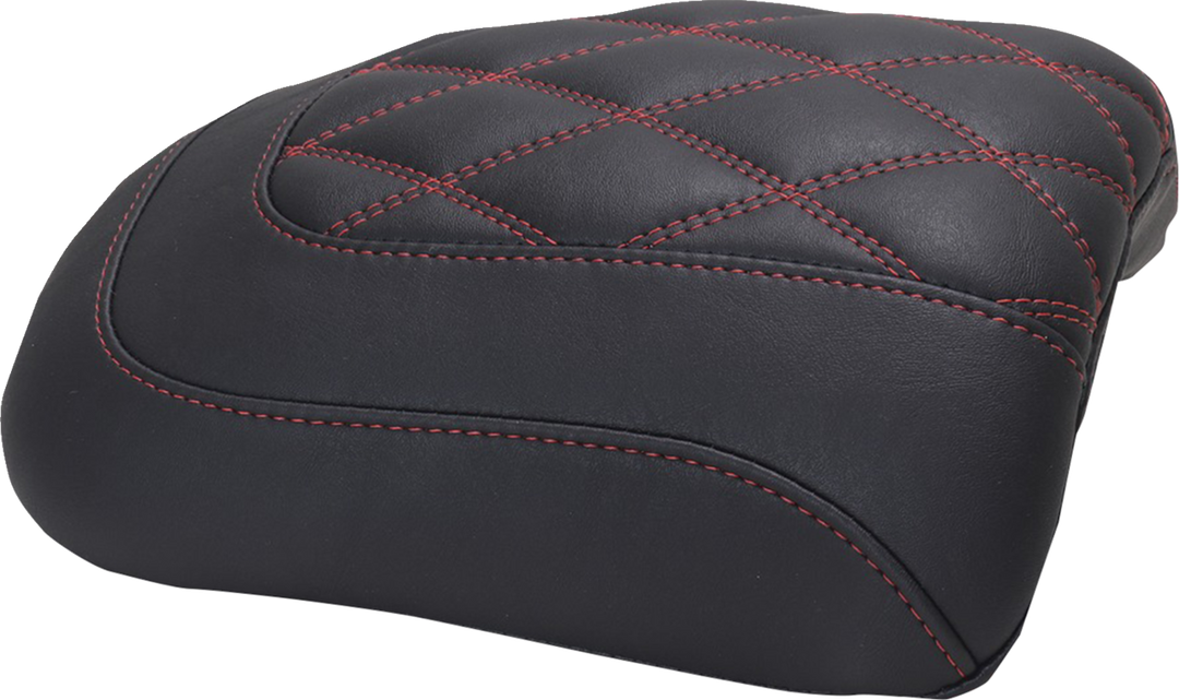MUSTANG Padded Passenger Seat Cowl - Double Diamond - Dark Cherry Stitch - FLT/FLH '23-'25 88611DC