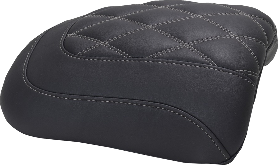 MUSTANG Padded Passenger Seat Cowl - Double Diamond - Gunmetal Stitch - FLT/FLH '23-'25 88611GM