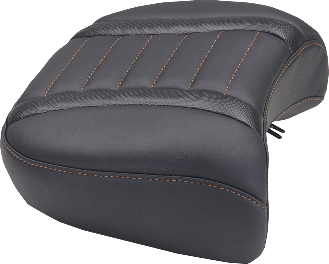 MUSTANG Deluxe Passenger Seat - Wide - Mandarin Orange Stitch - FLT/FLH '23-'25 88420MO