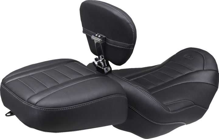 MUSTANG Deluxe Passenger Seat - Wide - Gunmetal Stitch - FLT/FLH '23-'25 88420GM