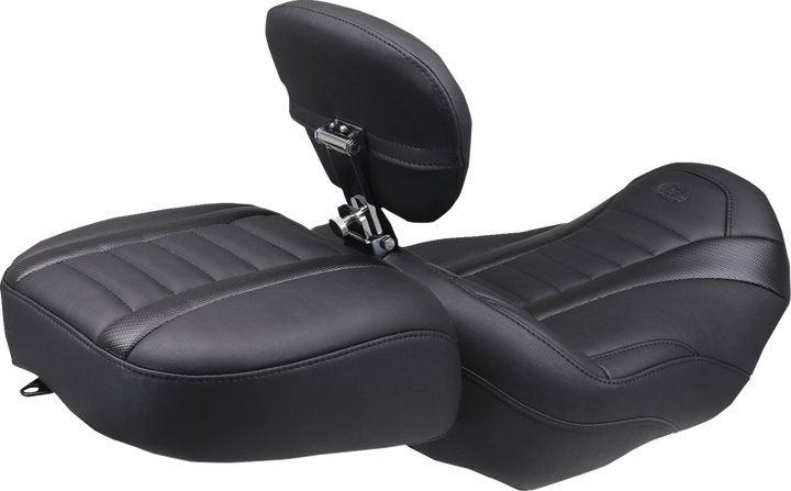 MUSTANG Deluxe Passenger Seat - Wide - Black Stitch - FLT/FLH '23-'25 88420