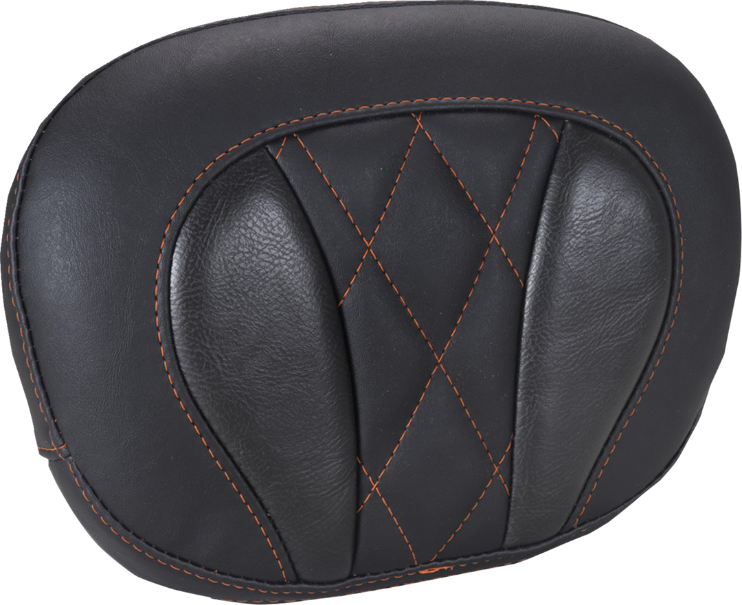 MUSTANG Deluxe Sissy Bar Pad - Diamond - Mandarin Orange Stitch - FLT/FLH '23-'25 88450MO