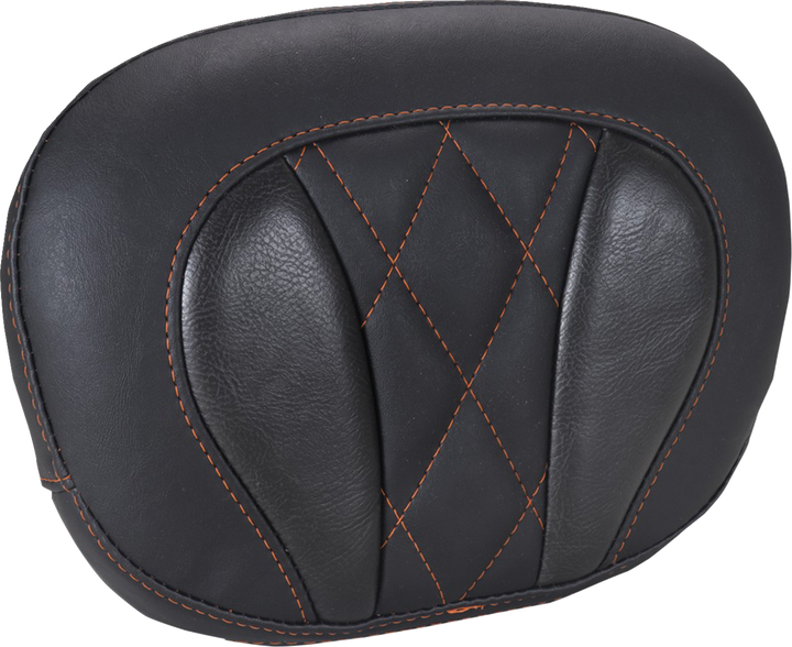 MUSTANG Deluxe Sissy Bar Pad - Diamond - Mandarin Orange Stitch - FLT/FLH '23-'25 88450MO