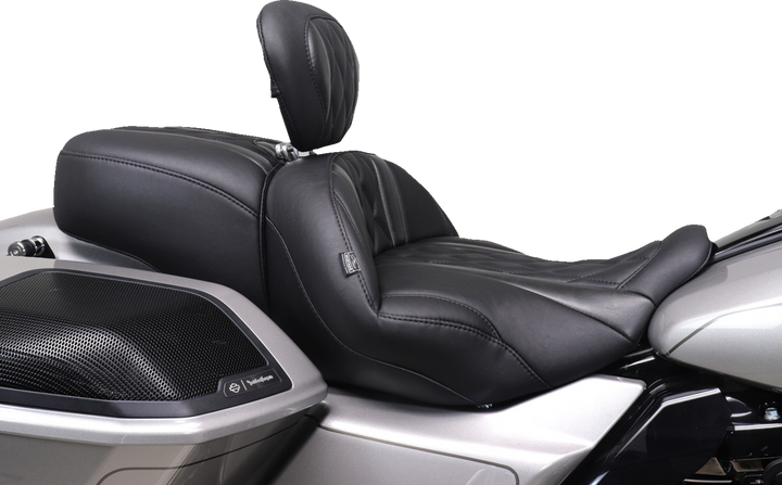 MUSTANG Deluxe Driver Backrest - Diamond - Black Stitching - FLT/FLH '23-'25 89460