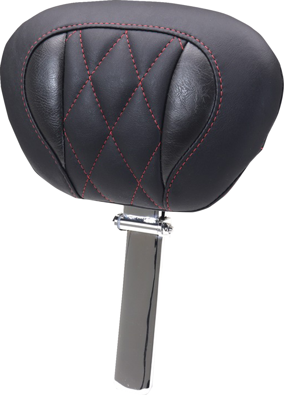MUSTANG Deluxe Driver Backrest - Diamond - Dark Cherry Stitching - FLT/FLH '23-'25 89460DC