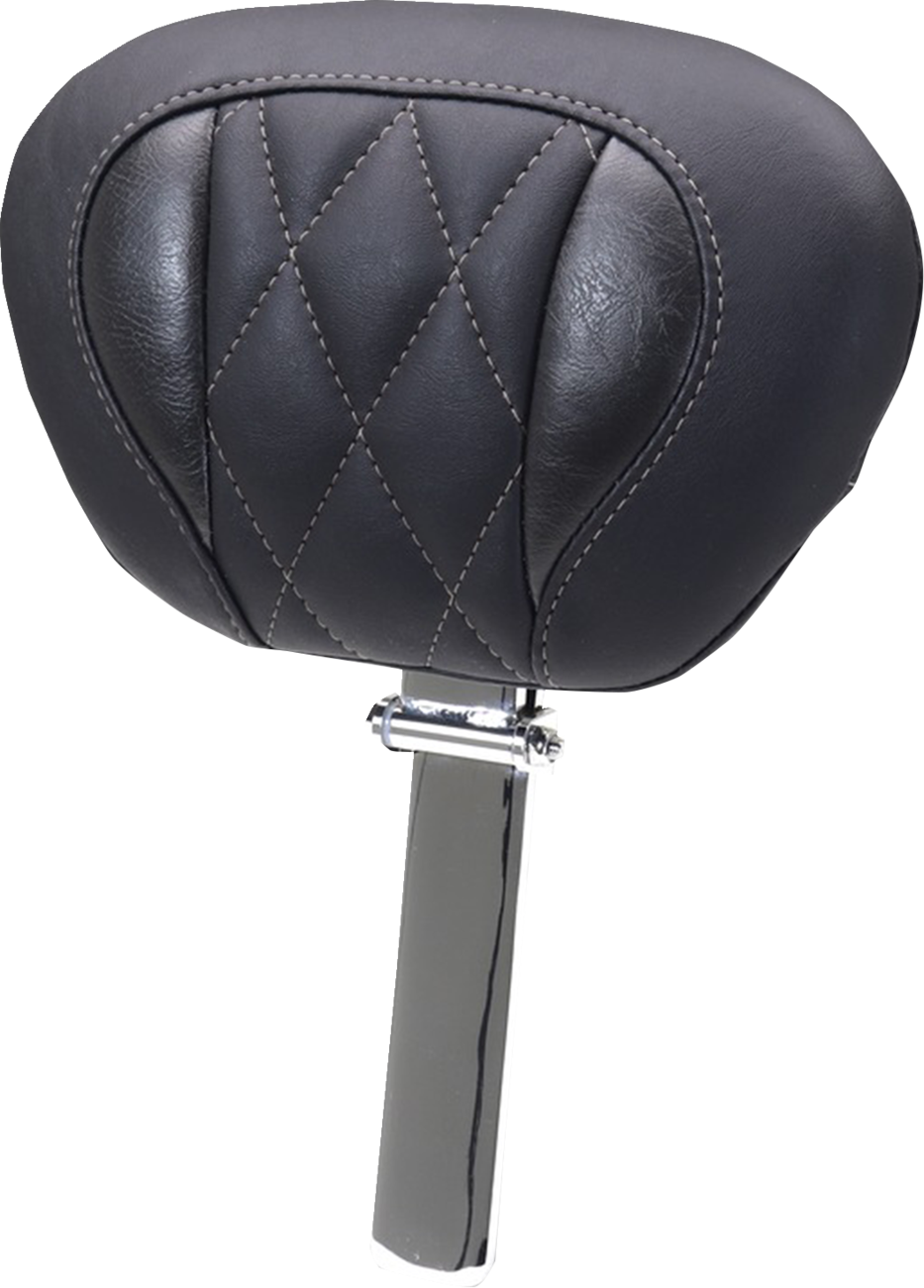 MUSTANG Deluxe Driver Backrest - Diamond - Gunmetal Stitching - FLT/FLH '23-'25 89460GM
