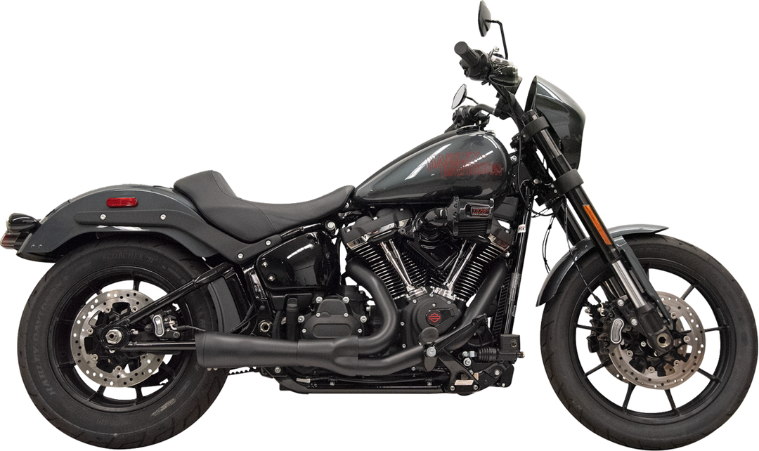 BASSANI XHAUST 2-into-1 Ripper Exhaust System with Megaphone Muffler - Short - Black - 49-State - M8 Softail 1S75RBE