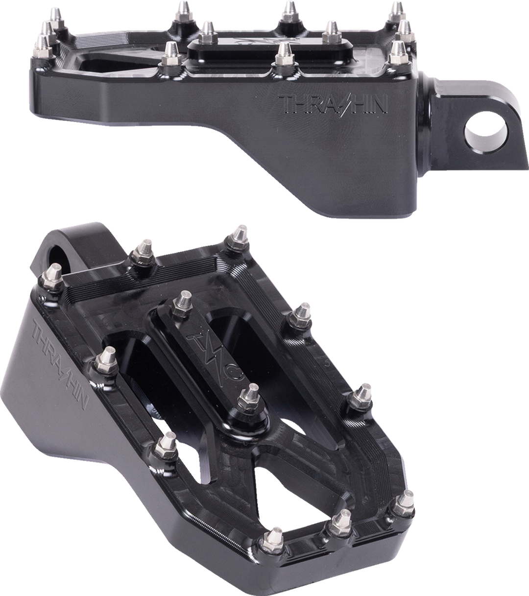 THRASHIN SUPPLY CO. Aggressor Foot Pegs - Rear - Black - HD '72-'25 TSC-2022-1-D